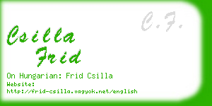 csilla frid business card